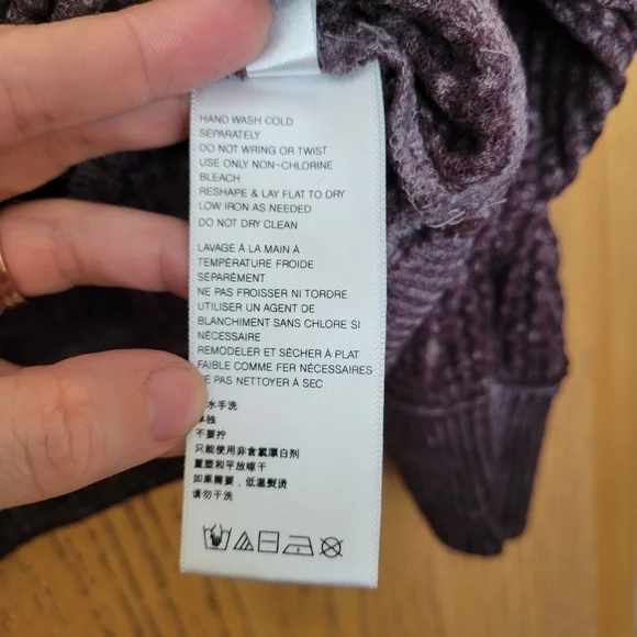 We The Free oversized off the shoulder v-back batwing waffle knit sweater S - Picture 6 of 8